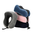 U-Shaped Memory Foam Neck Pillow – Soft Travel Pillow with Massage Support for Airplane Sleeping and Cervical Healthcare